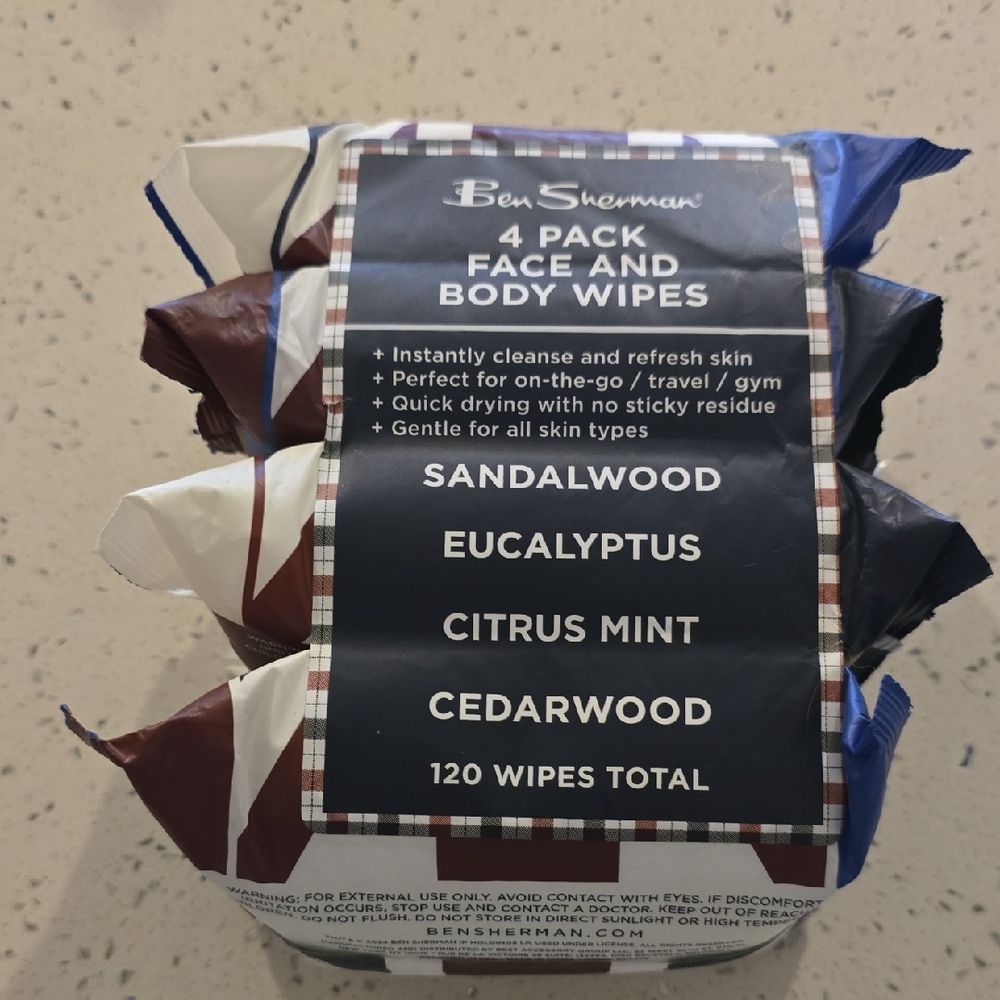 Ben Sherman 4 Pack Face and Body Wipes